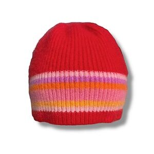 A NEW DAY Red Striped Knit Cashmere Beanie